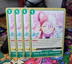 X4 There You Are, Sore Loser! EB03-020 One Piece Tcg English Playset Heroines - Image 1