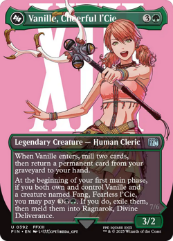 x1 Vanille Cheerful l'Cie FIN Fantasy MTG 392 Full Art Borderless Uncommon - Image 1