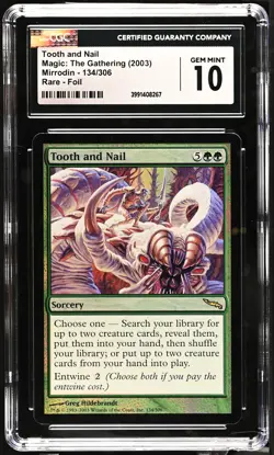 TOOTH AND NAIL Mirrodin Foil Rare CGC 10 MTG [Nostalgium] - Image 1