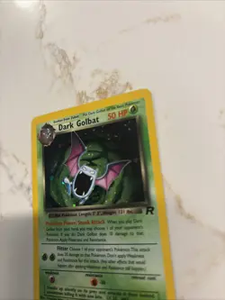 Pokemon Dark Golbat Holo Rare TCG Card 7/82 Unlimited LP SWIRL TOP RIGHT - Image 3