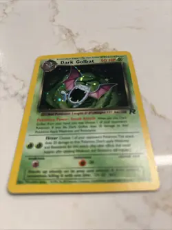 Pokemon Dark Golbat Holo Rare TCG Card 7/82 Unlimited LP SWIRL TOP RIGHT - Image 4