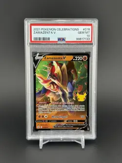 Pokemon TCG Holo Zamazenta v 018/025 Ultra Rare Celebrations PSA 10 Gem Mint - Image 1