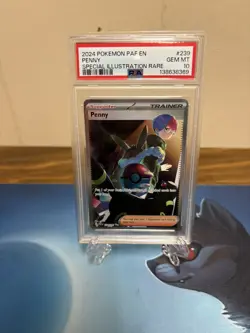 2024 POKEMON PAF EN-PALDEAN FATES SPECIAL ILLUSTRATION RARE #239 PENNY PSA 10 - Image 1