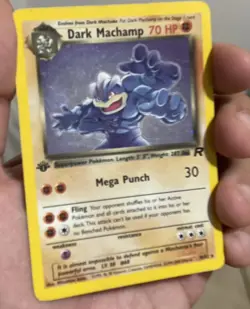 Vintage Dark Machamp 10/82 Team Rocket 1st Edition Holo Rare, MP Condition - Image 5