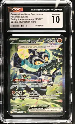 CORNERSTONE MASK OGERPON EX Twilight Masquerade SIR #215 CGC 10 Pokemon - Image 1