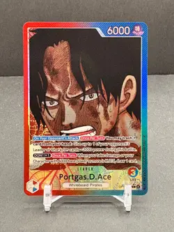 Portgas.D.Ace Alt Art Leader - Carrying on His Will #OP13-002 L One Piece TCG - Image 1
