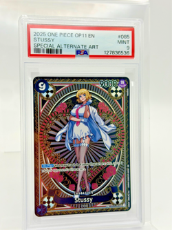 2025 One Piece OP11 Stussy #085 Special Alt Art MINT Fist of Divine Speed - Image 1
