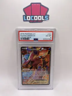 Psa 6 Pokemon Card -Volcanion EX 107/114 XY Steam Siege Full Art Ultra Rare Holo - Image 1