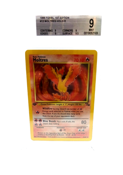 1999 Pokemon Fossil 1st Edition Rare Holo Card Moltres BGS Grade 9.0 - Image 1