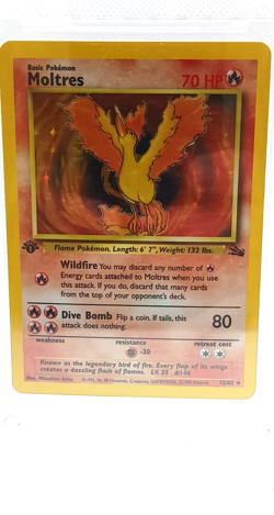1999 Pokemon Fossil 1st Edition Rare Holo Card Moltres BGS Grade 9.0 - Image 4