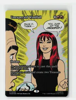 Unexpected Windfall (Borderless) Marvel Universe Eternal-Legal FOIL MTG Card - Image 1