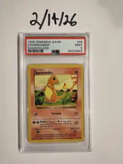 Pokemon TCG Base Set (Shadowless) Charmander PSA 9 46/102 Card Stock 1999 - Image 1