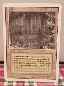 Magic The Gathering Revised (1994) BAYOU (RARE) Dual Land VF CONDITION LP - Image 1