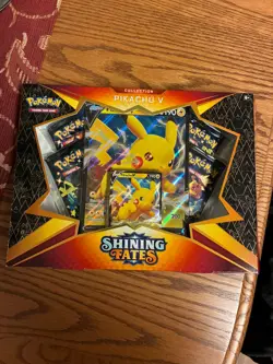 Pokemon TCG Shining Fates Pikachu v Collection Box. - Image 1