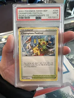 Champions Festival 2022 Pokemon SWSH296 Card PSA 9 MINT ENGLISH - Image 1