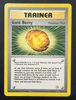 Pokemon Card - Neo Genesis 93/111 - GOLD BERRY (uncommon) - NM - Image 1