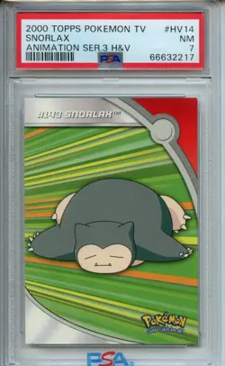 2000 Topps Pokemon Tv Animation Series 3 Heroes & Villains #HV14 Snorlax PSA 7 - Image 1