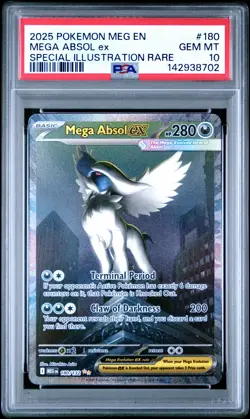 2025 POKEMON MEG EN-MEGA EVOLUTION #180 MEGA ABSOL EX PSA 10 - Image 1