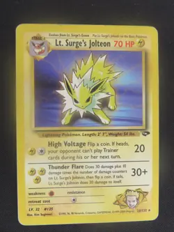 Lt. Surge's Jolteon 28/132 Rare Gym Challenge Pokemon LP - Image 1