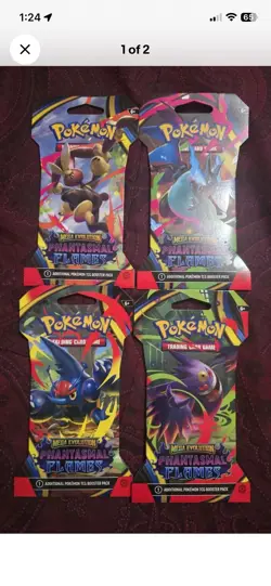 Pokemon TCG, Mega Evolution, PHANTASMAL FLAMES Booster Pack Lot of 10 New/Sealed - Image 1