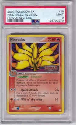 2007 Pokemon Ex Ninetales-Rev. Foil Power Keepers 19/108 PSA MINT 9 - Image 1
