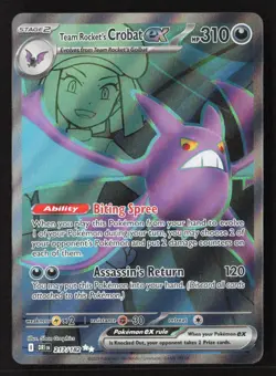 Team Rocket's Crobat ex Ultra Rare Holofoil DRI 217/182 NM Pokemon TCG - Image 1