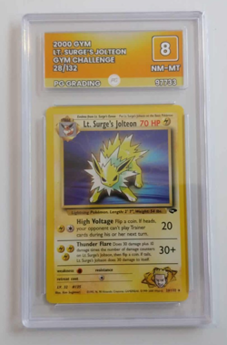 2000 Pokemon Gym Challenge 28/132 LT. Surge's Jolteon PG Near Mint 8 - Image 1