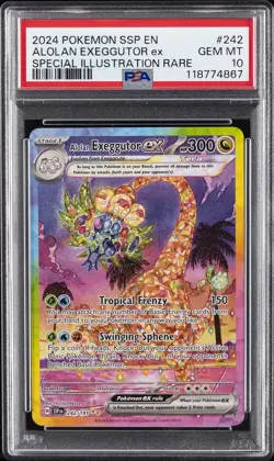 2024 POKEMON SSP EN-SURGING SPARKS #242 ALOLAN EXEGGUTOR EX PSA 10 - Image 1