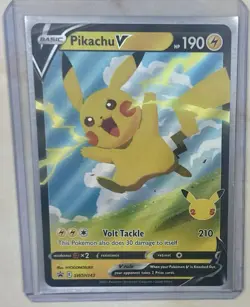 Pokemon Pikachu V Promo Full Art Holo Sword & Shield SWSH143 190 HP - Image 1