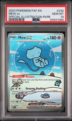 2024 POKEMON PAF EN-PALDEAN FATES SPECIAL ILLUSTRATION RARE #232 MEW EX PSA 10 - Image 1