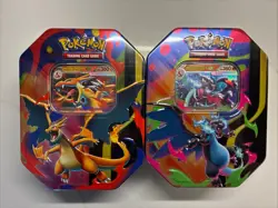 Pokemon TCG Mega Charizard X & Y EX Tins Sealed SET OF 2 - Image 1