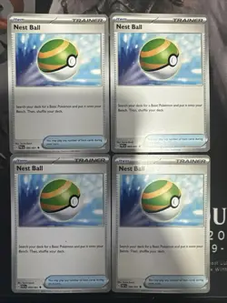 Pokemon - 4x Nest Ball 084/091 - Paldean Fates - Trainer Playset - Image 1