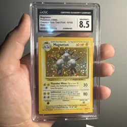 Pokemon (1999) Base Set Magneton Cosmos Holo Test Print. CGC 8.5 - Image 3