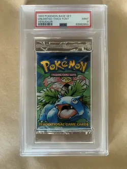 Pokemon Base Set Booster 1999 Pack WOTC Venusaur PSA 9 THICK FONT MINT!! - Image 2