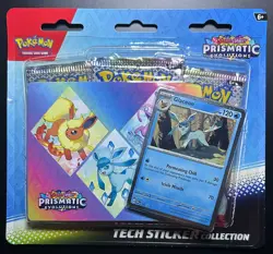 Pokemon TCG Prismatic Evolutions Tech Sticker Collection Glaceon 3 Pack Sealed - Image 1