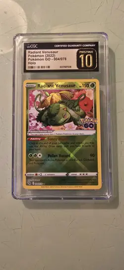 Pokemon TCG Radiant Venusaur Holo Card Pokemon Go 004/078 - Image 1