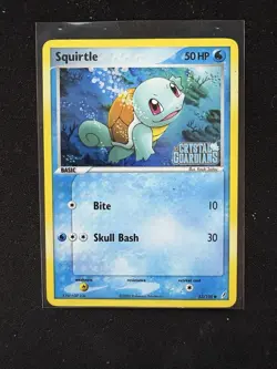 Pokemon TCG Squirtle Stamped Reverse Holo Card 63/100 EX Crystal Guardians LP - Image 1