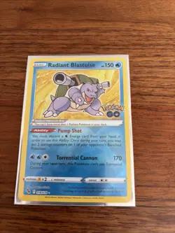 Pokemon TCG Radiant Blastoise Holo Card 018/078 Pokemon Go - Image 1
