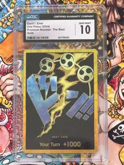 Enel DON!! Card PRB-01 Gold THE BEST ONE PIECE English CGC 10 GEM MINT (POP 2) - Image 1