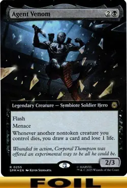 Agent Venom - FOIL EXTENDED ART #255 - Marvel's Spider-Man - NM MTG - Image 1