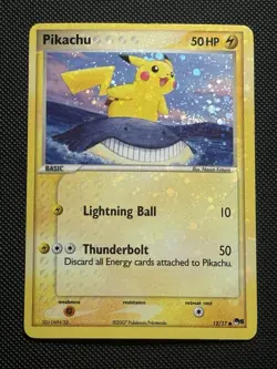 Pokemon Pikachu 12/17 POP Series 5 Promo 2007 Corrected Back SWIRL HOLO BLEED 🔥 - Image 1