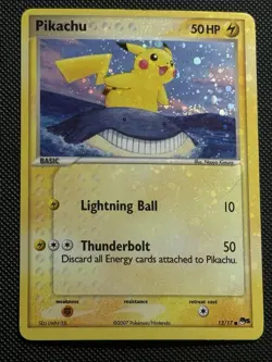 Pokemon Pikachu 12/17 POP Series 5 Promo 2007 Corrected Back SWIRL HOLO BLEED 🔥 - Image 2