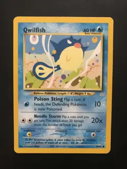 Qwilfish 49/64 Non Holo Rare, Pokemon Card, Neo Revelations Set, Rare - Image 1