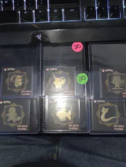 Pokemon Striking Popping Candy 24k Gold Plated Sticker Lot - Image 1