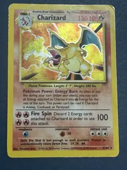 Pokemon Charizard Base Set Holo Rare 4/102 1999 WOTC - Image 1