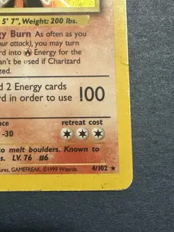 Pokemon Charizard Base Set Holo Rare 4/102 1999 WOTC - Image 5
