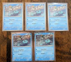 Pokemon TCG Surging Sparks - Black Star Promo - (Lot Of 5) Wooper SVP155 NM - Image 1