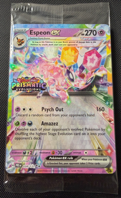 Pokemon TCG Espeon ex Prismatic Evolutions Stamp 034/131 Surprise Box Promo - Image 1