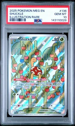2025 POKEMON MEG EN-MEGA EVOLUTION ILLUSTRATION RARE #136 SHUCKLE PSA 10 - Image 1
