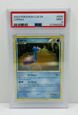 🔥2023 POKEMON CLB EN #008 LAPRAS PSA 9 MINT CLASSIC!🔥 - Image 1